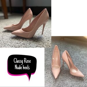 Shiny classy Rose nude Heels 🥰whats not to love